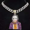 Pendant Necklaces Men Women Hip Hop Iced Out Bling Clown Necklace With 11mm Miami Cuban Chain HipHop Fashion Charm JewelryPendant Godl22