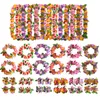 4 pz/set leis hawaiani ghirlanda collana artificiale fiori hawaii leis forniture per feste spiaggia divertente ghirlanda regalo fai da te decor