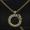 Pendant Necklaces Pendants Jewelry Ouroboros Eat Their Own Tail For Men Domineering Retro Accessories Ox Dhbwp