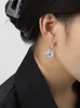 S'Steel Zircon Lotus Leaf Dingling örhängen örhängen för kvinnor Sterling Silver 925 Fin Design Earring Jewellery Luxury 220525