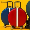 Snugcozy okrągłe piękne mody calowe torebki i toczące się bagaż spinner marki podróży deska wyżyna szlachetna walizka J220708 J220708
