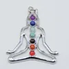 Pendant Necklaces 7 Chakra Stones Reiki Healing Point Tree Of Life Charm Jewelry Angel Round Ankh Yoga 3D Stone Necklace Pendants