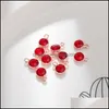 Charms Jewelry Findings Components Birthstone Crystal Month Birthday Stones For Handmade Diy Making 6Mm Gold Dhmpw