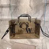 Top quality transparent jelly Tote bag women's large volume luxury design beach bags with built-in canvas purse rectangular Tote handbagHigh quality