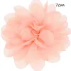 22st Satinblomma DIY Tillbehör för hårväv Blommor 7cm Chiffon Flower Hair Accessories Head Wrap No Bows No Barrette Bow Aa220323