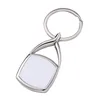 8 Styles transfert de chaleur porte-clés pendentif Sublimation blanc porte-clés en métal bricolage accessoires de mode porte-clés porte-clés