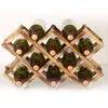 Porte-bouteilles de vin en bois pliables rétro pour cuisine salon barre armoire décorative étagères de rangement d'affichage rouge 220509