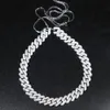 Zilveren kleur cz cuban chain choker ketting hiphop 2 rij 5a cz iced out afstellen maat kettingen voor vrouwen sieraden nieuw aangekomen