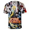 T-shirts voor heren 2022 Fire Force Seizoen 2 Anime Shinra Kusakabe Brigade 3D T-shirt Men/vrouwen korte mouw T-shirt