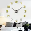 Orologio da parete in vendita puntatore d'argento orologi reloj de pared orologio 3d fai da te adesivi specchio acrilico quarzo decorazione domestica moderna 220426
