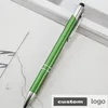 5st Lasergraverad metall Touch Ballpoint Personlighet Present Pen Anpassad gratis med ditt Text School Office Supplie 220704