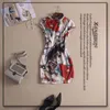 Rokken Chinese zomer dames DG Gedrukte gemodificeerde slanke fitting Cheongsam -jurk XF3030DAQX