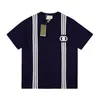2022 女性男性シャツ Tシャツオーバーサイズ Tシャツインターロッキング g デザイナートップス Tシャツレタープリント夏ディープブルー黒綿シャツサイズ S-XXL