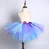 Фиолетовый синий бирюзовый туту юбка для детских девочек дети пушистые паутины для стрелять рождения рождения костюмы малышей девушки юбки наряд 220423