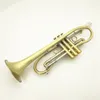 Trompeta profesional Bb Tune Latón Chapado en oro Superficie Instrumentos musicales profesionales con estuche