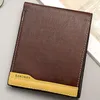 Wallets PU Leather Wallet Patchwork Trifold Cards Holder Fashion Men Small Money PurseWallets