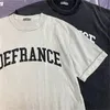 غسلت القمصان للرجال defrance t Shirt الرجال جودة جودة خمر الأكمام القصيرة قمم القمامة teemen's mild22