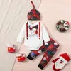 Set di abbigliamento Maamp; baby 0-18m My 1st Christmas Baby Clothes Set Born Infant Boys Outfits Outfits Lettera Bow Pannusta Santa Pants Hat DD88Cl