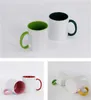 11oz Hot selling billet sublimation ceramic mug color handle inner color DIY transfer heat press printing water mugs by sea Inventory DAF467