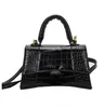 Sac Cool décontracté marque b femmes nouveau sablier épaule sacs de messager noir motif Crocodile petit Square2551