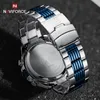 Luxury NAVIFORCE Orologio sportivo digitale per uomo Cinturino in acciaio Cronografo impermeabile Sveglia Orologio da polso al quarzo luminoso Uomo 220525