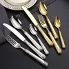 High-end Luxury Stainless Steel Spoons Fork Table Knife Tea-spoon Hollow Embossed Handle Flatware Retro Cutlery Soup Spoon Dining Utensils ZL1234