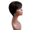 Short Razor Cut Wavy Bob Pixie Wigs Non Lace Front Human Hair Wigs With Bangs For Women Full Machine Made Remy Brazilian4698454