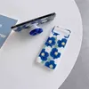 Moda urocze retro malarstwo olejne niebieskie kwiaty z uchwytem na telefon dla Samsung Galaxy Z Flip 3 Osobowość odporna na wstrząs Nowy A5426613