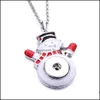 Pendentif Colliers Arbre De Noël Forme Snap Bouton Collier Fit 18Mm Snaps Boutons Bijoux Pour Femmes Bébé Dhajm