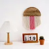 Decoratieve objecten Figurines Macrame Tassel Wall hangend tapijt met houten plaque handgeweven Bohemen bruiloft achtergrond Boho-decoratie