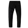 amirs fashion men's jeans slim fit black American stretch jeans with knee hole