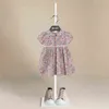 Verano impreso flor muñeca collar vestido bebé niñas algodón niños ropa casual bonito para niños 1-6 años regalo de cumpleaños G220506