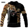 Masna moda jesienna bluzy lwowe biała tygrys skóra 3D na całym wydrukowanym mężem bluza unisex zip pullover swobodna kurtka 220811