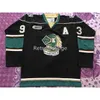 C26 NIK1 London Knights # 93 Mitch Marner Green White Black Hockey Jersey Haft Hafted Dostosuj dowolny numer i nazwy koszulki