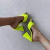 Designers tofflor sommar mode abnorma klackar sexiga kvinnor sandaler ljusa färger orange äkta läder skor stor storlek 35-43 högklackade s8
