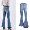 Logami blomma broderi skinny jeans kvinna vintage flare denim byxor kvinna 220402