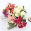 Decorative Flowers & Wreaths Hydrangea Silk Flower Artificial White Wedding Party Fake Home Living Room Office Festival DecorationDecorative