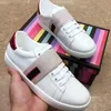 wholesale designer à la mode Hommes Femmes Chaussures de sport Chaussures Baskets en cuir Broderie Stripes Sneaker Walking Sports Trainers