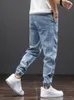 Spring Summer Black Blue Cargo Jeans Men Streetwear Denim Jogger Pants Baggy Harem Jean Trousers Plus Size 6XL 7XL 8XL 220328