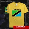 Camiseta con bandera de país de Tanzania, camiseta personalizada gratis, camisetas de algodón con nombre DIY y número 100 220620