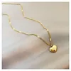 Hänge halsband rostfritt stål hjärta för kvinnor bokstav älskar guld halsband choker estetiska party smycken valentiner dag presentpendant pendpe