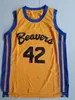 Film Basket Beavers 42 Maglia Scott Howard Uomo Versione cinematografica americana Stato Squadra Colore Giallo Ricamo e cucito Per gli appassionati di sport Traspirante Alto/Top