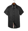 Luxurys Designers SITEWEIE رجال الأعمال قميص أسود ذهبي مطبوع قمصان رجالي بياقة واقفة وأزرار لأعلى قمصان شيميز أوم Camisa Masculina M-4XL # 05
