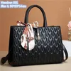 Wholesale ladies leather shoulder bags candy-colored embroidered thread fashion tote bag sweet little fresh printed bow handbag large capacity plaid handbags