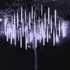 Strings Super jasne 50 cm 384LLd Meteor Shower Rain Light Outdoor Falling Christmas Garland na świąteczną imprezę Dekorowaną LED