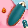 Estimulador de clítoris USB impermeable inalámbrico vibrador salto sexy huevo Control remoto bala vibrador juguetes para mujeres calefacción