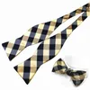 Justerbara bowties själv båge slips mens 100 silk jacquard vävda män klassiska bröllopsfest slipsar multi-färg