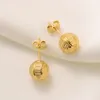 18K Yellow Fine Gold GF Solid Ball Beads Cartilage Piercing Stud Earrings / Studs / Earring