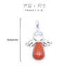 Collier pendentif ange en pierre de cristal naturel, Quartz Rose, améthyste Rose, pendentifs en Jade pour femmes