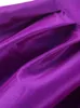 Women Party Skirts High Low Irregular Length Shiny Purple Christmas Lady Fashion Elegant Classy Female African Autumn Jupes 220322